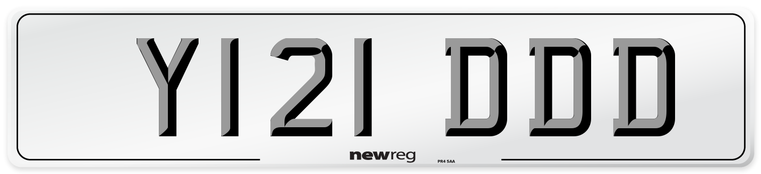 Y121 DDD Number Plate from New Reg